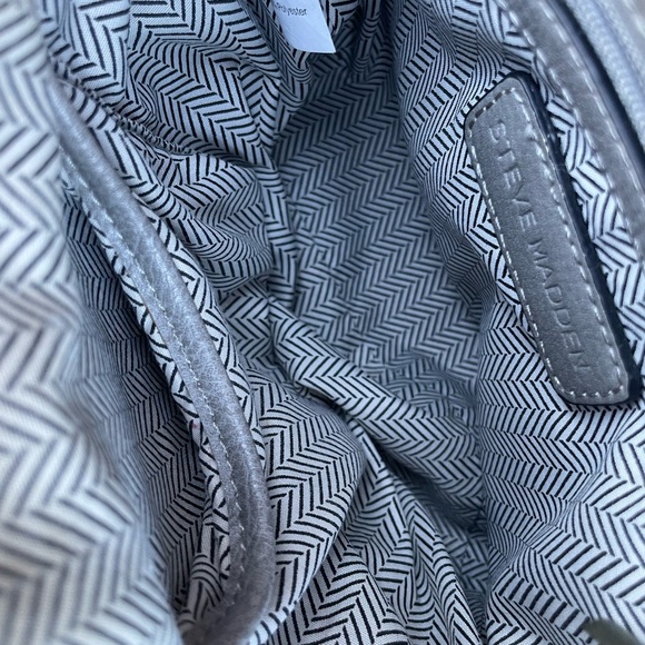 Steve Madden purse silver Gray perforated leather Women's crossbody Bag - Picture 8 of 16